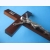 Krzyż prosty drewniany ciemny brąz 30 cm 